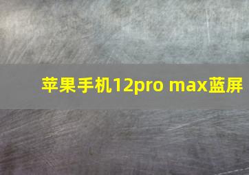 苹果手机12pro max蓝屏